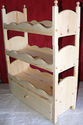 Stackable American Made Triple Doll Bunk Bed and T