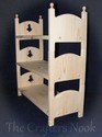 Stackable Doll Triple Bunk Bed with Mattresses and