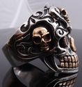 925 STERLING SILVER GOLD PLATED SKULL JAW GEMEYE B