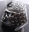 925 STERLING SILVER SKULL GEM FEATHER TRIBAL MEN'S