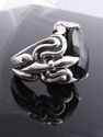 MEN'S 925 STERLING SILVER TRIBAL CUT GEM BIKER CHO