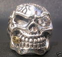 Sterling Silver Skull Pipe Biker Mad boss Ring sz 