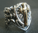 Sterling Silver Dagger Biker Templar Rock Ring sz 