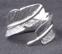 925 STERLING SILVER FEATHER BIKER CHOPPER RING sz 