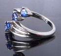 2 ct Blue Sapphire Silver Gemstone ring US sz 7.25