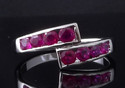 0.85 ct Ruby Round Cut Sterling Silver Ring US sz 