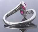 0.85ct Natural Ruby Marquis Silver Ladies Ring sz 
