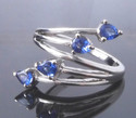 2 ct Blue Sapphire Silver Gemstone ring US sz 7.5
