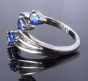 2 ct Blue Sapphire Silver Gemstone ring US sz 7.5