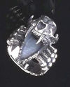 925 SILVER MONSTER SKULL SABER JAW BIKER RING SZ 