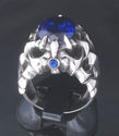 925 SILVER TRIBAL GEMSTONE CRUSADER BIKER RING SZ 