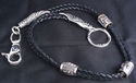 925 SILVER & LEATHER TRIBAL SKULL GEM CLASP WALLET