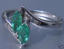 0.6 ct Emerald  Sterling Silver Gemstone Ring sz 7