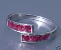 0.85 ct Ruby Round Cut Sterling Silver Ring US sz 