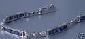3.5ct Blue Sapphire Silver Diamond Tennis Bracelet