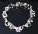 STERLING SILVER BIKER SKULL GEMSTONE EYE BRACELET 