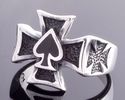 925 Silver Maltese Cross Good Luck Ace of Spades R