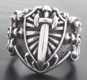 Sterling Silver Dagger Biker Templar Rock Ring sz 