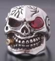 925 Silver 3D Skull Cigar Biker Pirate Ring US sz 