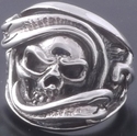 925 Silver Solid Gecko Skull Biker Ring US sz 10.2
