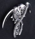 925 Silver Super Skull Scythe Ghost Biker Pendant 