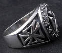 925 SILVER MALTESE CROSS GEMSTONE BIKER RING SZ 10