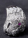 925 Silver Puma Cougar Custom Biker Ring US sz 11.