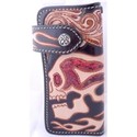 Awesome Skull Design Calf Leather Red Python Walle