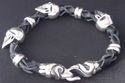 	 925 STERLING SILVER SKULL BEADS LEATHER TRIBAL B