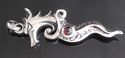 925 STERLING SILVER TRIBAL SEAHORSE RED GARNET BIK