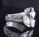 925 STERLING SILVER PISTON WING LIVE TO RIDE BIKER