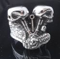 PISTON SKULL 925 STERLING SILVER CHOPPER TRIBAL BA