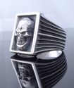 SKULL 925 STERLING SILVER LIVE TO RIDE CHOPPER RIN