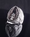 925 STERLING SILVER SKULL WING BIKER LOWRIDER RING