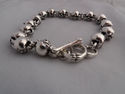 CHUNKY FAT SKULL SOLID 925 STERLING SILVER MEN'S C