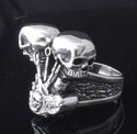 PISTON SKULL 925 STERLING SILVER CHOPPER TRIBAL BA