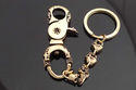 BRASS SKULL LINK WITH CLASP CHOPPER BIKER KEYRING 