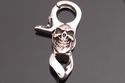 925 STERLING SILVER SKULL KEYRING WITH CLASP 