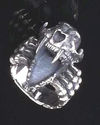 925 STERLING SILVER HUGE SABER TOOTH SKULL MOVEABL