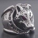 925 STERLING SILVER HEAVY AND SOLID WOLF HEAD BIKE