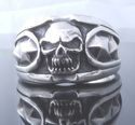 925 STERLING SILVER TRIBAL SKULL RIVETS CHOPPER KI