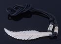CARVED BUFFALO BONE FEATHER NECKLACE WITH STRING A