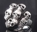 925 STERLING SILVER AMAZING SKULL YARD BIKER RING 