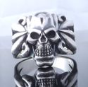 925 STERLING SILVER TRIBAL SKULL BONE BIKE RIDER C