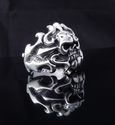 925 STERLING SILVER SKULL MOTORCYCLE RIDER RING US