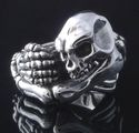 925 STERLING SILVER SKELETON SKULL LIVE TO RIDE CH