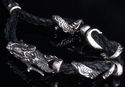 CUSTOM STERLING 925 SILVER LEATHER CLAW DRAGON BIK