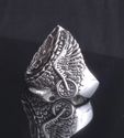 925 STERLING SILVER SKULL WING BIKER LOWRIDER RING