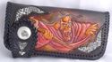 BIFOLD CARVED GHOST SNAKE / CALF LEATHER BIKER WAL
