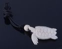 CARVED BUFFALO BONE TURTLE NECKLACE WITH STRING AD